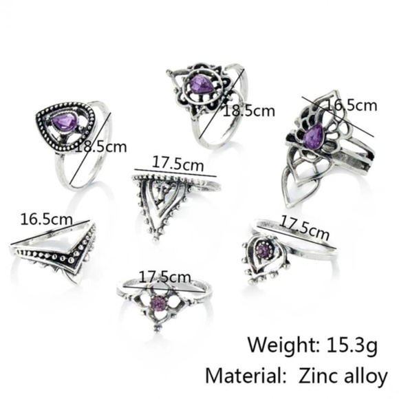 1 SET LEFT!! NWT WILA 7 Set Boho Midi Ring - Picture 4 of 4